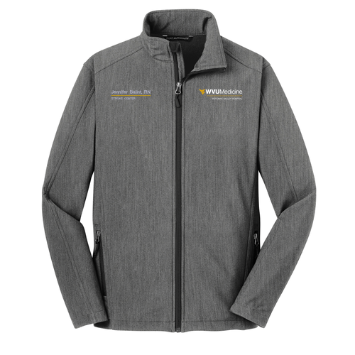 Embroidered Port Authority Core Soft Shell Jacket -- Pearl Grey Heather