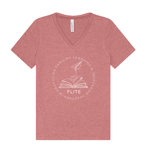 Bella+Canvas Women's Relaxed Triblend V-Neck Tee -- Mauve Triblend