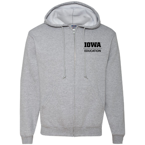 Hawkeye Teacher Jerzees Full Zip Hooded Sweatshirt -- Athletic Heather