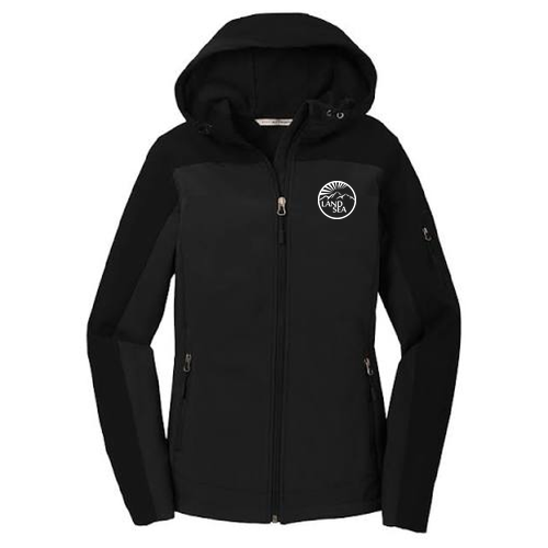 Embroidered Port Authority Ladies Hooded Core Soft Shell Jacket -- Black
