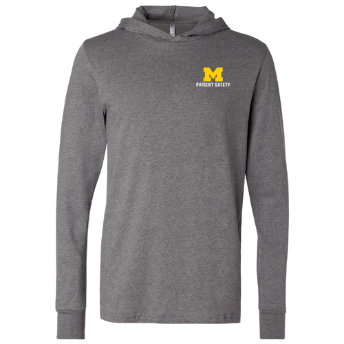Mens/Unisex Bella Canvas Jersey Long Sleeve Hoodie T-Shirt -- Deep Heather