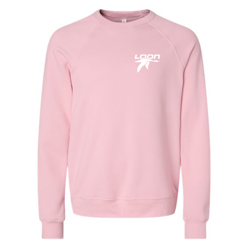 Loon Logo 2 White Ink -- Crewneck Sweatshirt Pink