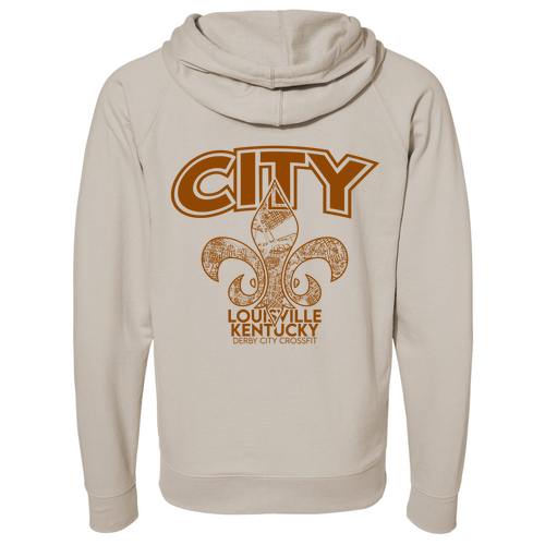 Independent Trading Icon Unisex Lightweight Terry Full-Zip Hooded Sweatshirt -- Sand