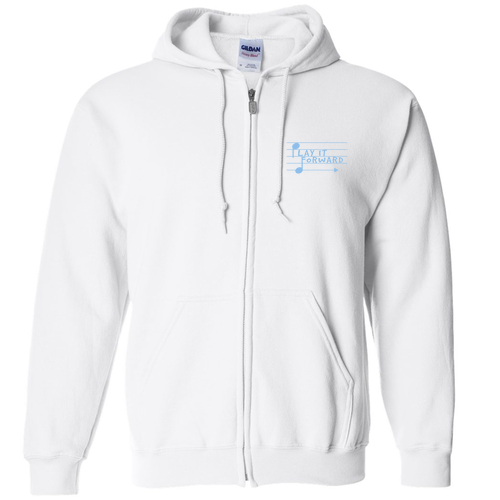 Gildan Full Zip Hooded Sweatshirt -- White