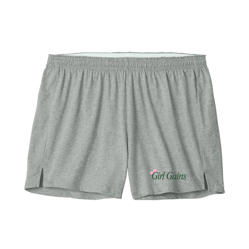 Sport-Tek Women’s Jersey Knit Squad Short -- Heather Grey