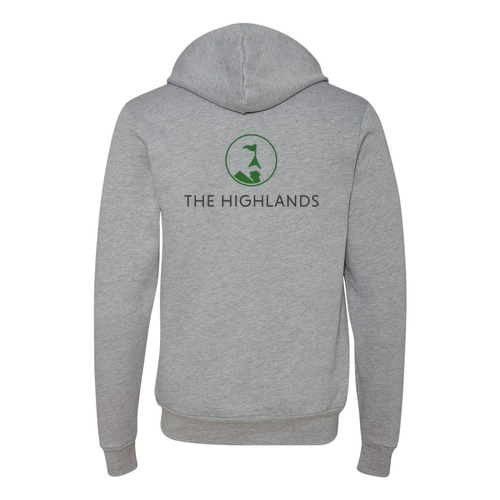 The Highlands Logo 2 Green Ink -- Pullover Hooded Sweatshirt Athletic Heather