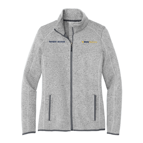 Port Authority Ladies Sweater Fleece Jacket -- Grey Heather