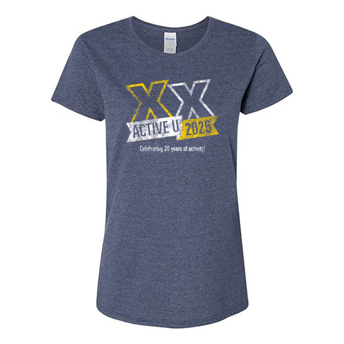Ladies 100% Cotton Tee -- Heather Navy