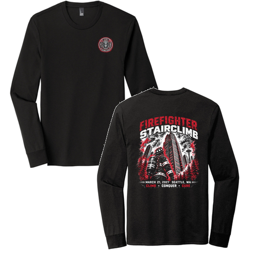 District Made Mens Perfect Tri Long Sleeve Crew Tee -- Black