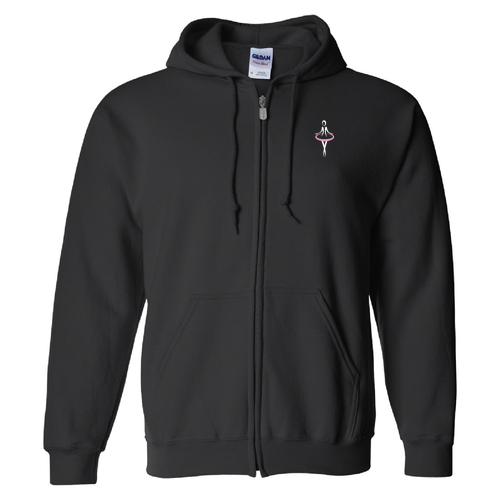 Gildan Full Zip Hooded Sweatshirt -- Black