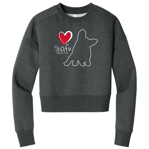 District Women's Perfect Weight Fleece Cropped Crew -- Heathered Charcoal