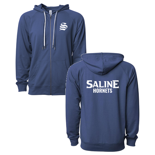 Mens/Unisex Independent Trading Lightweight Full-Zip Sweatshirt -- Indigo
