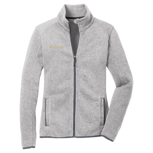 Port Authority Ladies Sweater Fleece Jacket -- Grey Heather