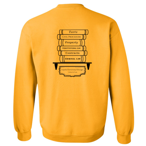 Law Books Crewneck Sweatshirt -- Gold