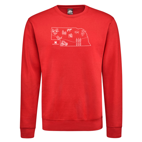 J. America BTB Fleece Crew -- Red