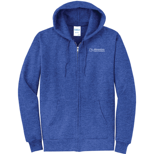 Port and Company Classic Full Zip Hooded Sweatshirt -- Heather Royal