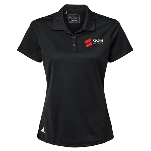 Ladies Adidas Basic Sport Polo -- Black, Swan
