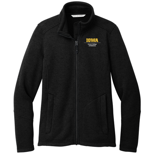 Port Authority Ladies Arc Sweater Fleece Jacket -- Deep Black