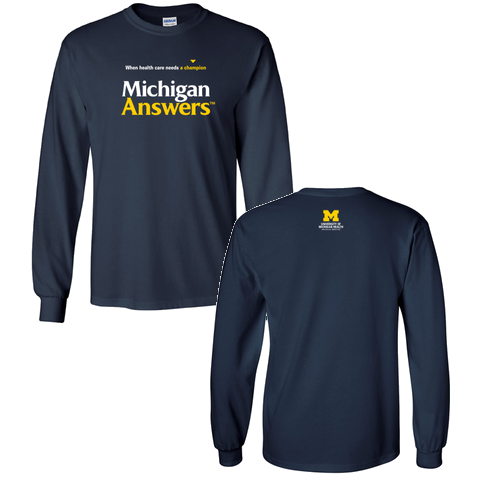 Gildan Ultra Cotton Longsleeve Basic T-Shirt -- Navy