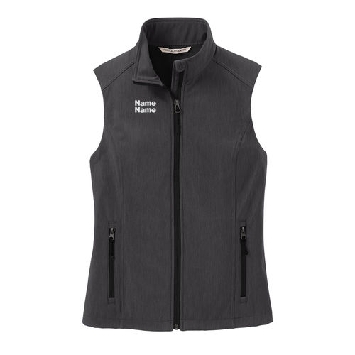 Port Authority Ladies Core Soft Shell Vest -- Black Charcoal Heather