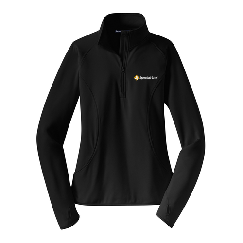 Sport Tek Ladies Sport Wick Stretch Half Zip Pullover -- Black