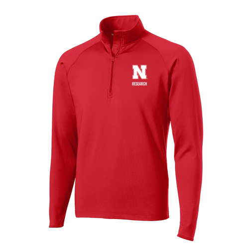 Nebraska Research Unisex Half Zip Pullover -- True Red