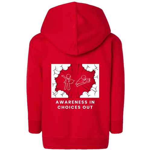 Toddler Rabbit Skins Full Zip Fleece Hoodie -- Red