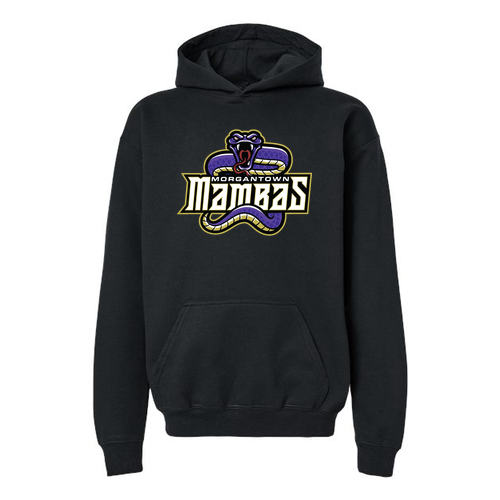 Morgantown Mambas Gildan Youth Softstyle Midweight Fleece Hooded Sweatshirt -- Black