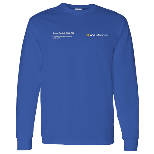 Embroidered Gildan Heavy Cotton Longsleeve Basic T-Shirt -- Royal