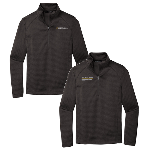 Port Authority Diamond Heather Fleece Quarter-Zip Pullover -- Dark Charcoal Heather