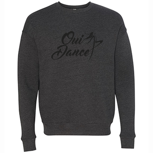 Bella Canvas Unisex Drop Shoulder Fleece Crewneck -- Dark Grey Heather