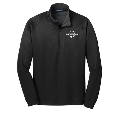 Unisex Port Authority Vertical Texture Quarter Zip Pullover -- Black / Iron Grey