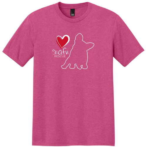 District Made Unisex Perfect Tri Crew Tee -- Fuchsia Frost