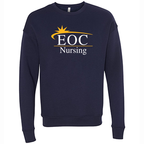 EOC Nursing Bella Canvas Unisex Drop Shoulder Fleece Crewneck -- Navy