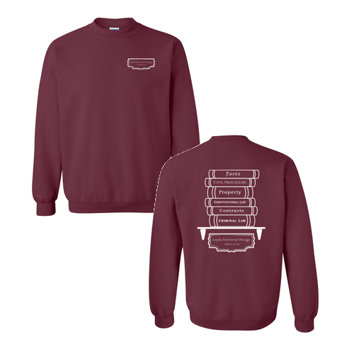Law Books Crewneck Sweatshirt -- Maroon