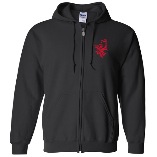 Gildan Full Zip Hooded Sweatshirt -- Black