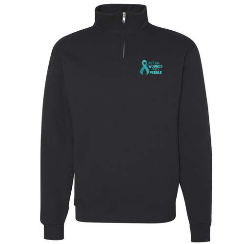 Mens/Unisex Not All Wounds Jerzees Quarter Zip Sweatshirt -- Black