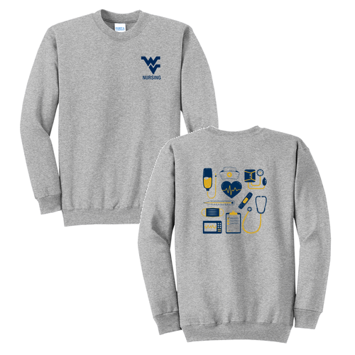 Nursing Tools Port and Company Classic Crewneck Sweatshirt -- Athletic Heather