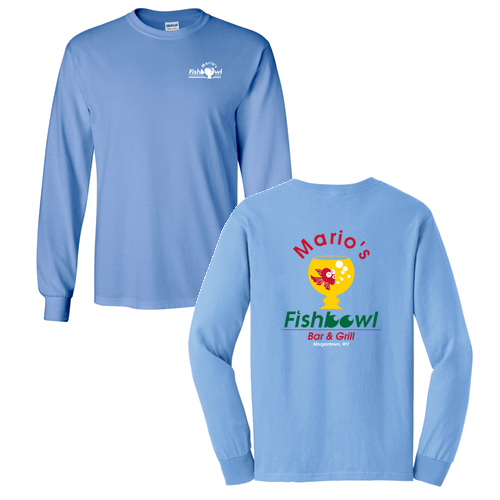 Cotton Long Sleeve Basic T-Shirt -- Carolina Blue