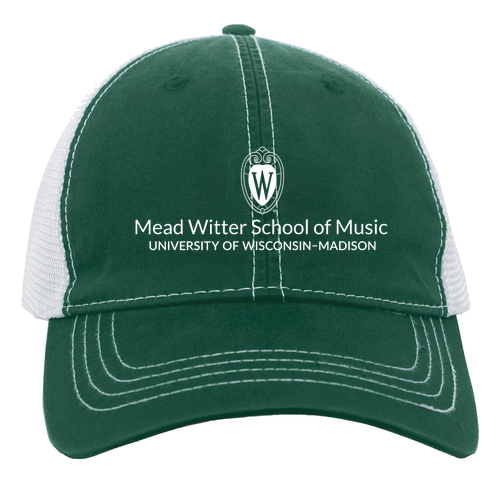 Pacific Headwear Vintage Trucker Mesh Hat  Dark Green / White Mead