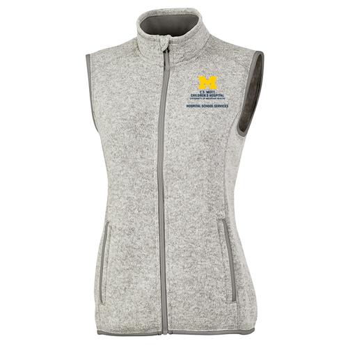 Ladies Charles River Pacific Heathered Vest -- Light Grey Heather