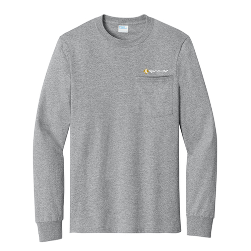 Port and Company Tall Long Sleeve 50/50 Cotton Poly T Shirt -- Athletic Heather