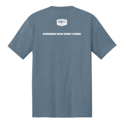 District Made Mens Perfect Tri Crew Tee -- Flint Blue Heather