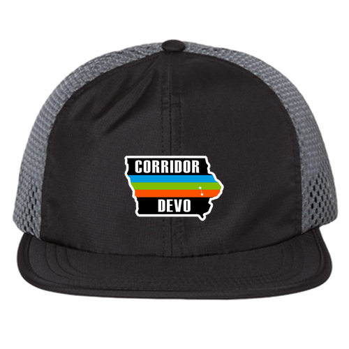 Richardson Rouge Wide Set Mesh Hat -- Black / Charcoal