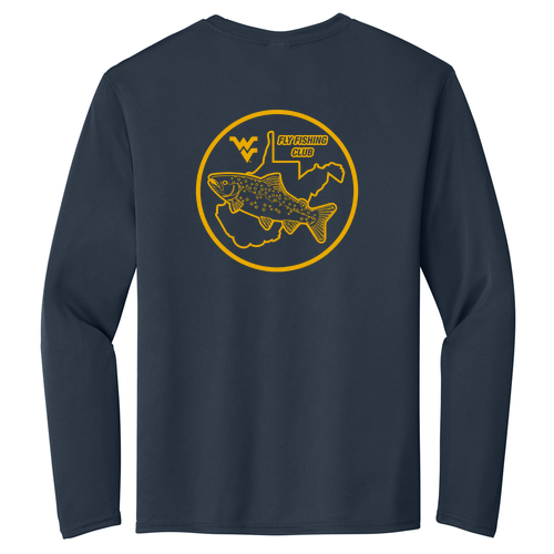 Port and Company Long Sleeve Performance Tee -- Deep Navy