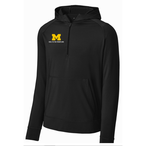 Mens/Unisex Sport-Tek Sport-Wick Stretch 1/2-Zip Hoodie -- Black