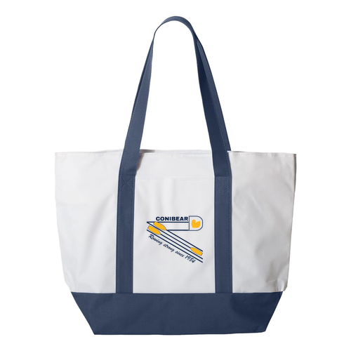 Liberty Bags Bay View Giant Zippered Boat Tote -- White / Royal