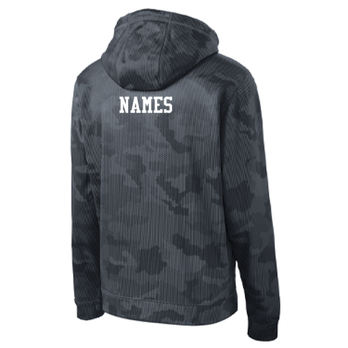 Youth Sport-Tek Sport-Wick Camohex Fleece Hooded Pullover -- Dark Smoke Grey