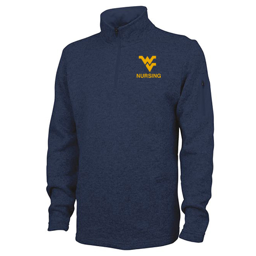 Charles River Mens Heathered Fleece Pullover -- Navy Heather
