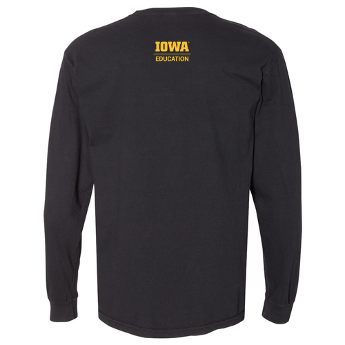Hawkeye Teachers Comfort Colors Ringspun Long Sleeve Tee -- Black